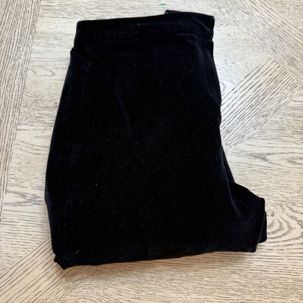 J. Crew Size 8 Black Straight Leg Velvet Pants Career Party Elegant